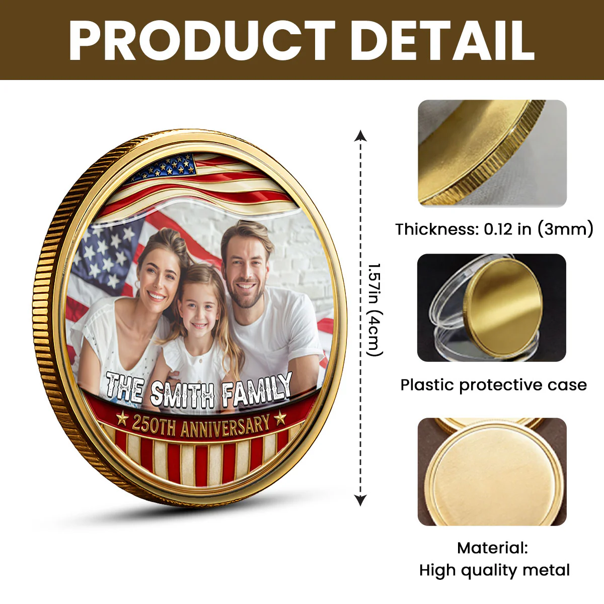 America 250 Legacy Family - Personalized Custom Commemorative Keepsake Coin - Image 7