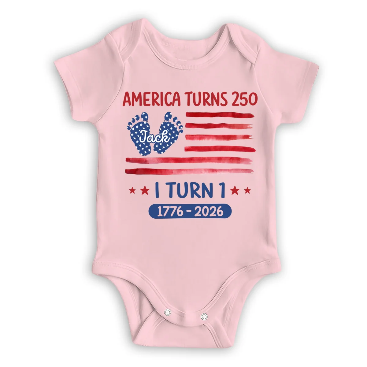 America Turns 250 I Turn 1 - Personalized Custom Baby Onesie - Image 10