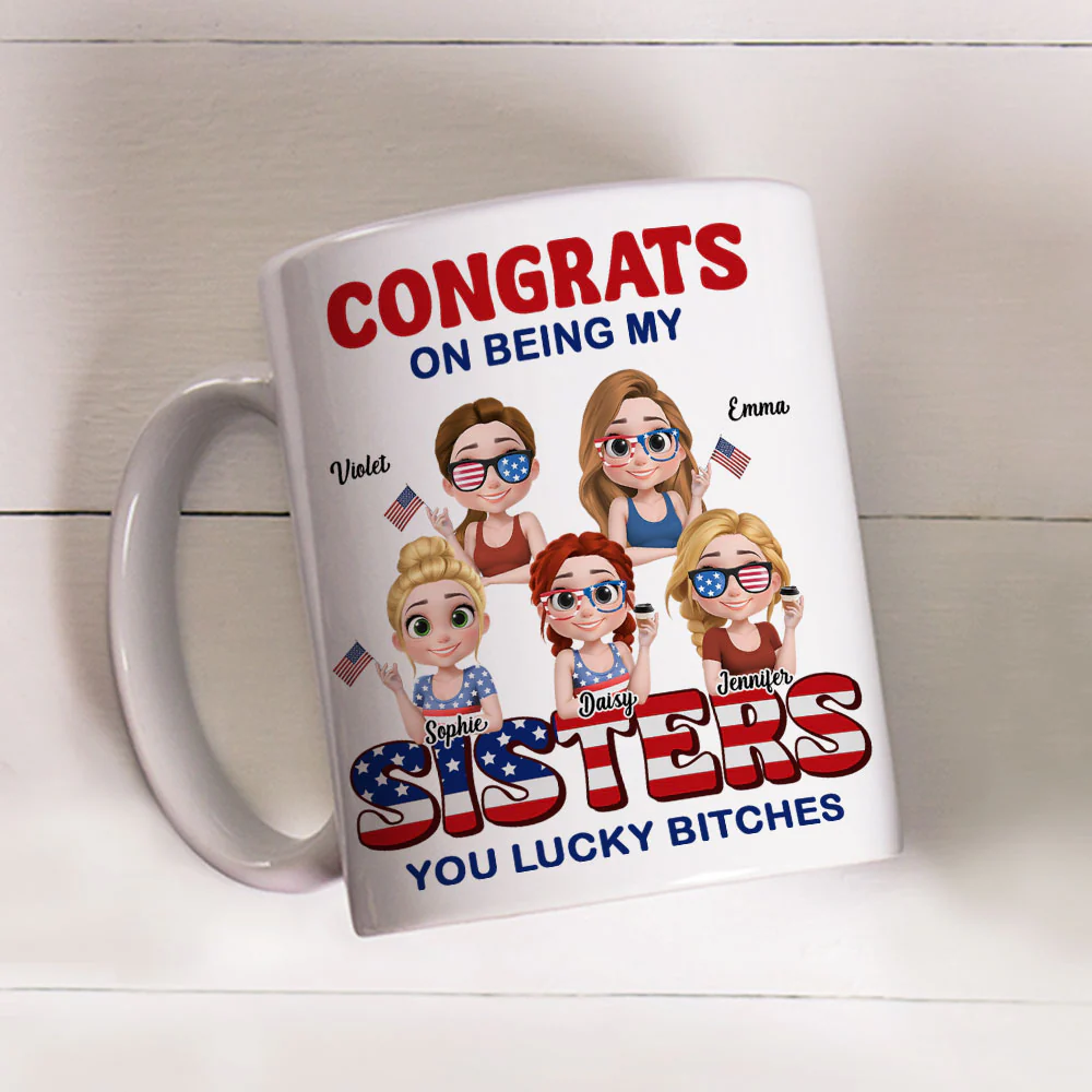 American Best Friends - Personalized Custom Coffee Mug - Image 4