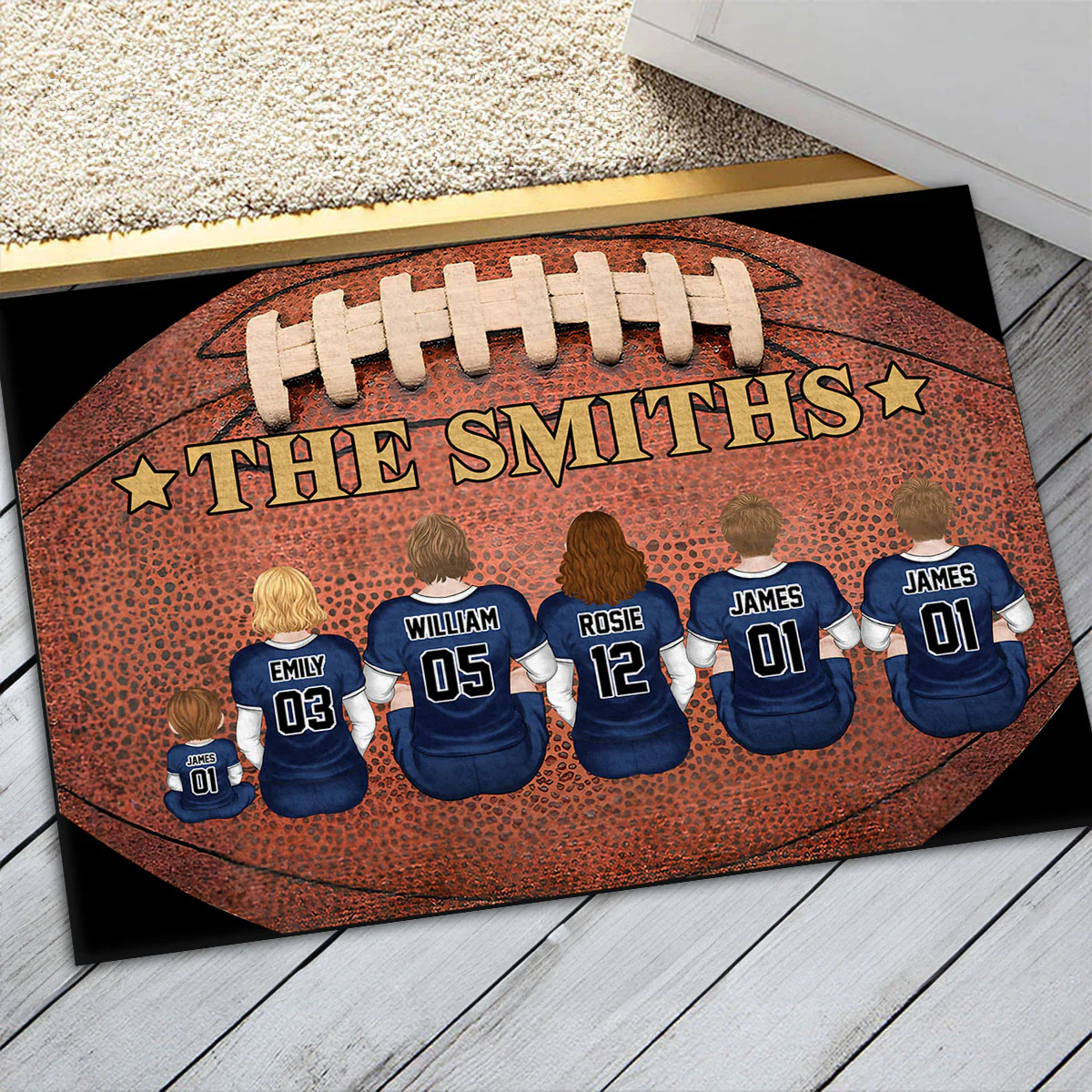 American Football Family - Personalized Custom Doormat - Image 5