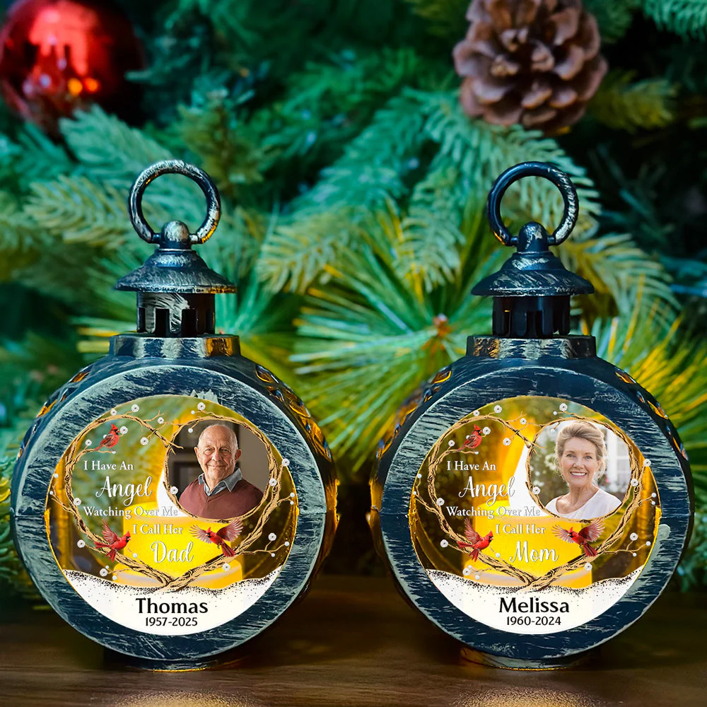 An Angel Watching Over Me - Personalized Custom Christmas Lantern - Image 6