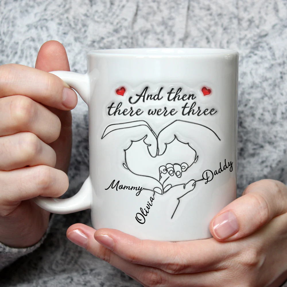 And Then There Were Three - Personalized Custom 3D Inflated Effect Mug - Image 2