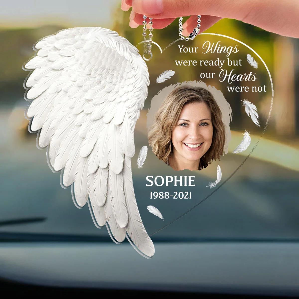 Angel In Heaven - Personalized Acrylic Car Ornament - Image 4