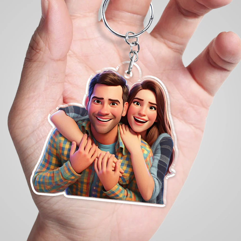 Animated Couple Keychain - Personalized Custom Acrylic Keychain - Image 4