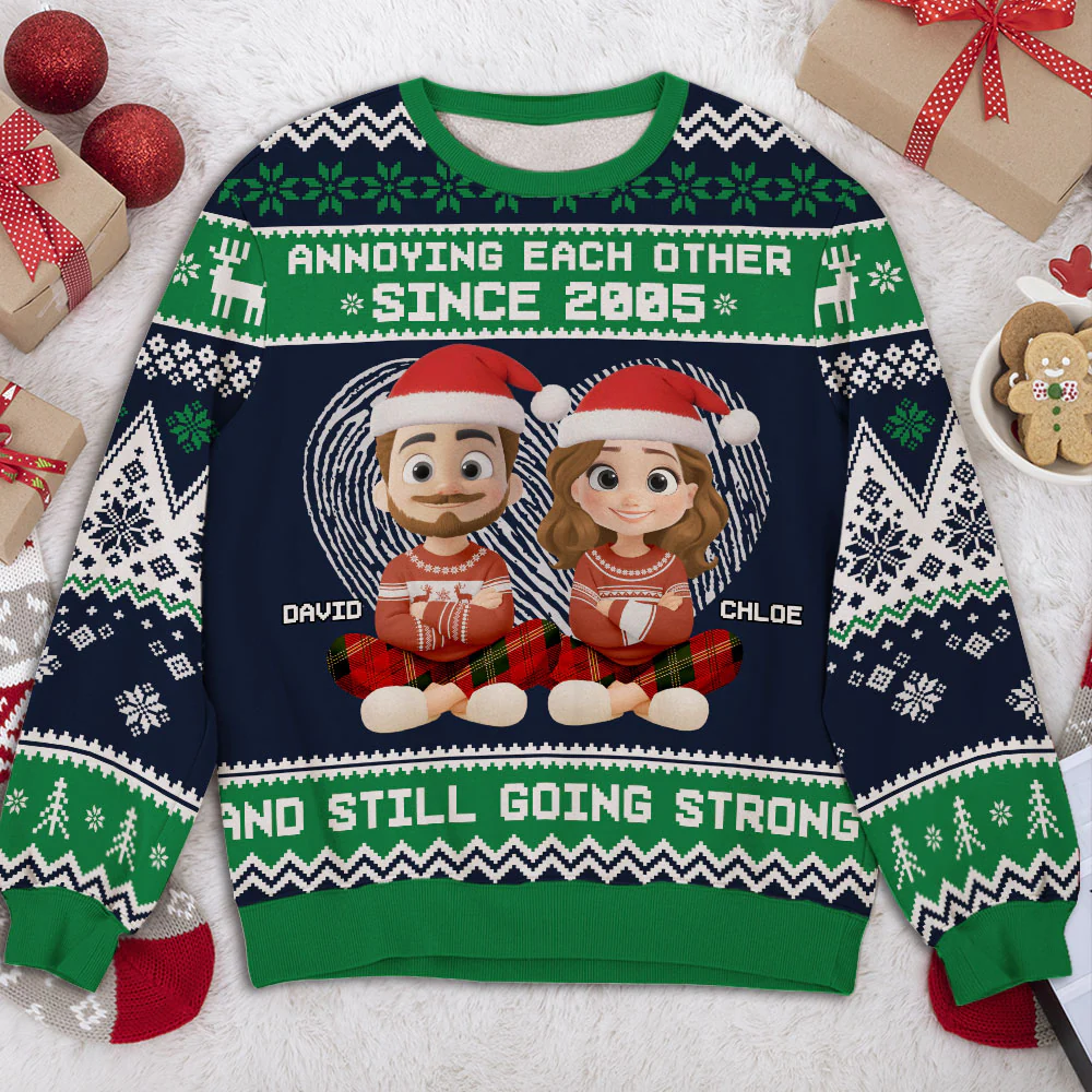 Annoying Each Other Cartoonized - Personalized Custom All-Over-Print Sweatshirt