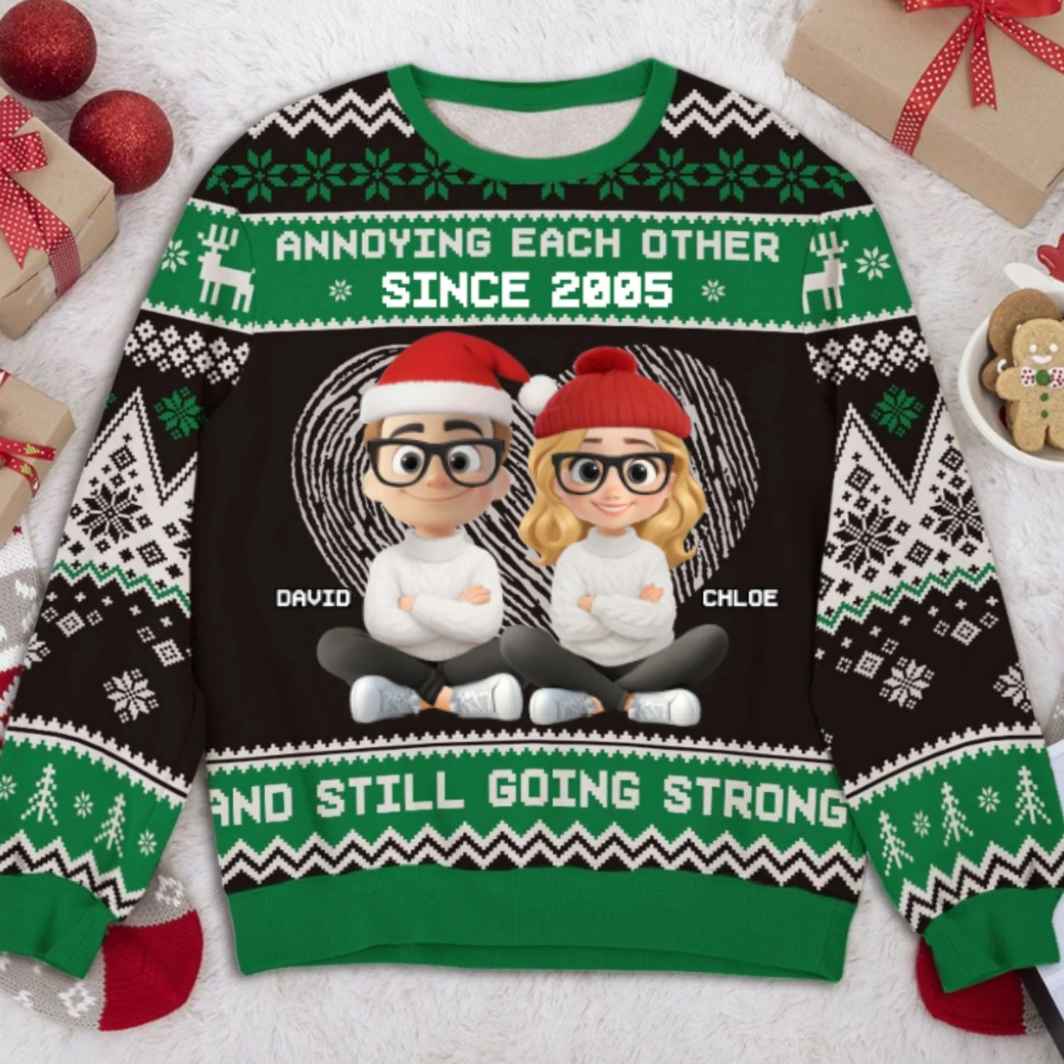 Annoying Each Other Cartoonized - Personalized Custom All-Over-Print Sweatshirt - Image 6