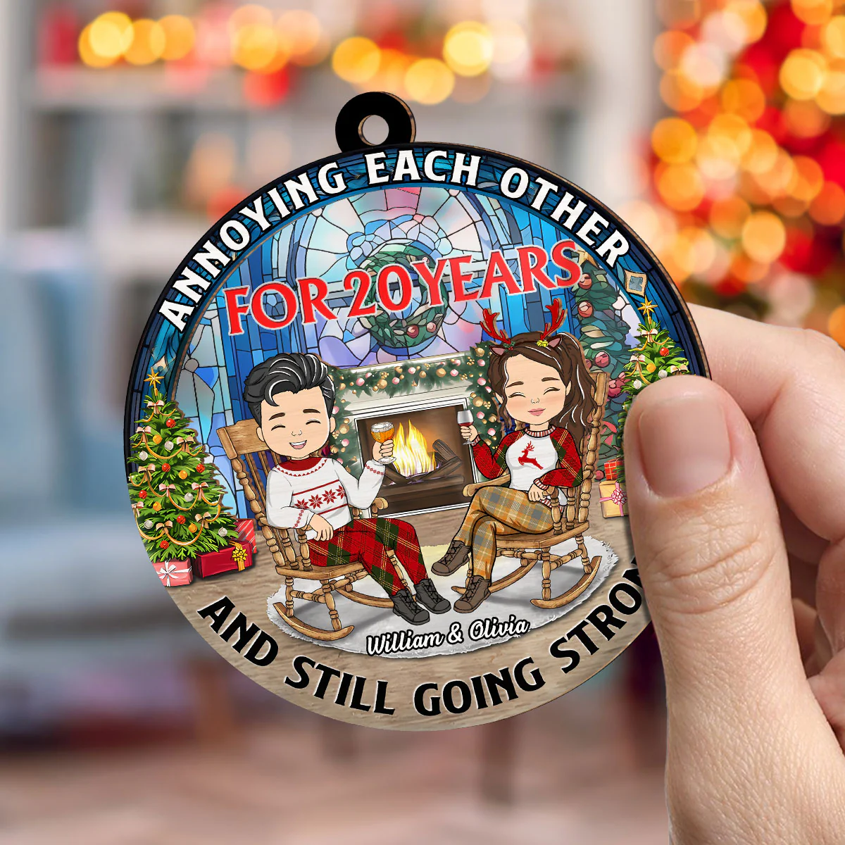 Annoying Each Other For Years And Still Going Strong - Personalized Custom Suncatcher Ornament - Image 4