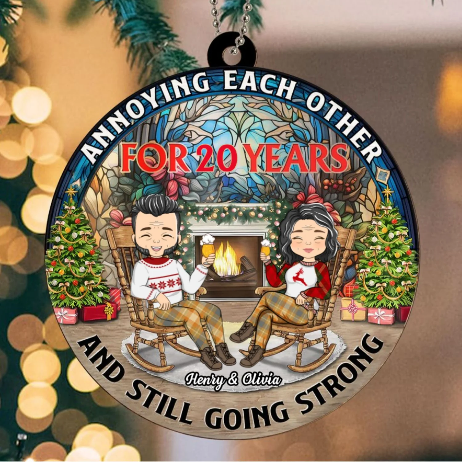 Annoying Each Other For Years And Still Going Strong - Personalized Custom Suncatcher Ornament - Image 6