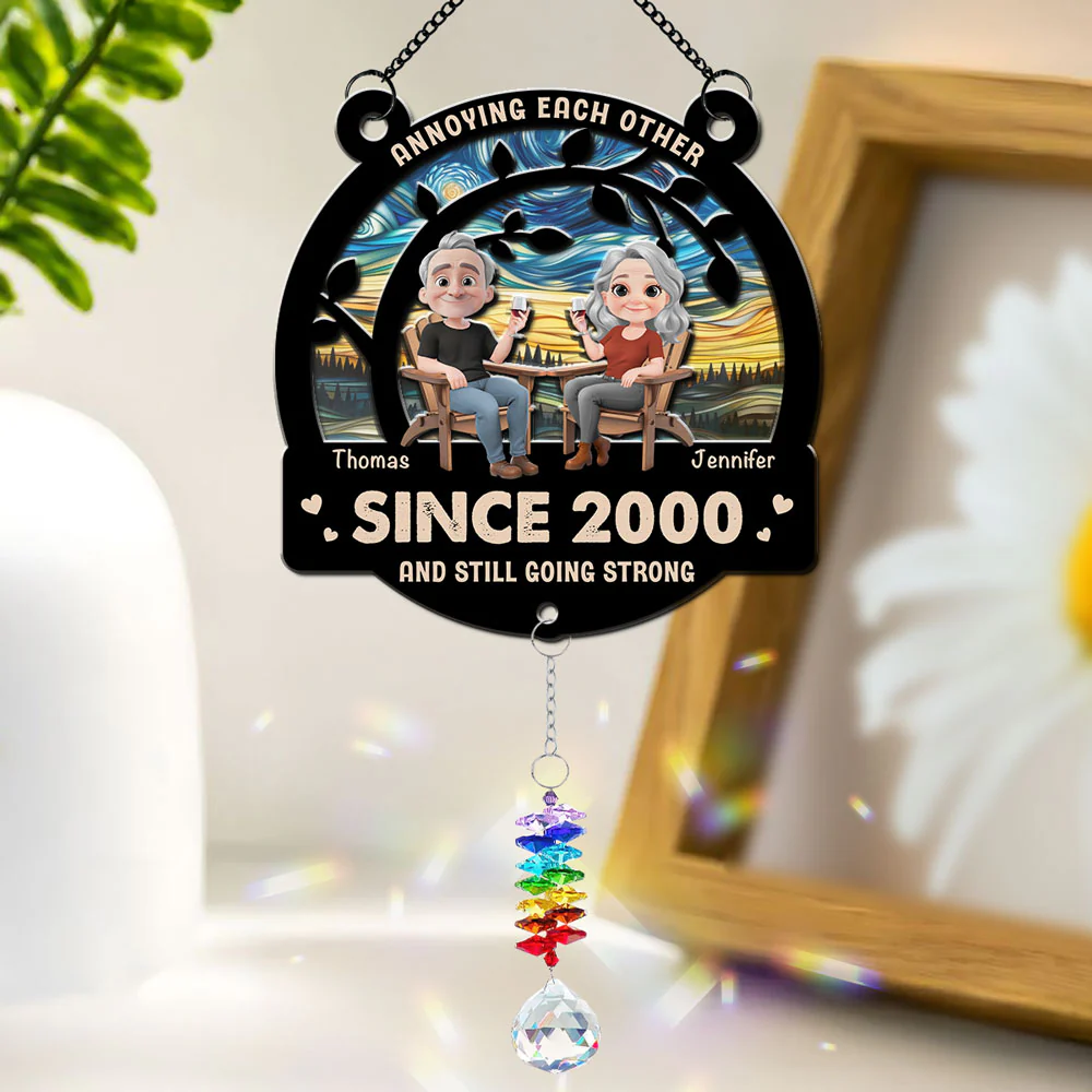Annoying Each Other For Years - Personalized Custom Suncatcher With Crystal Rainbow Charm - Image 2