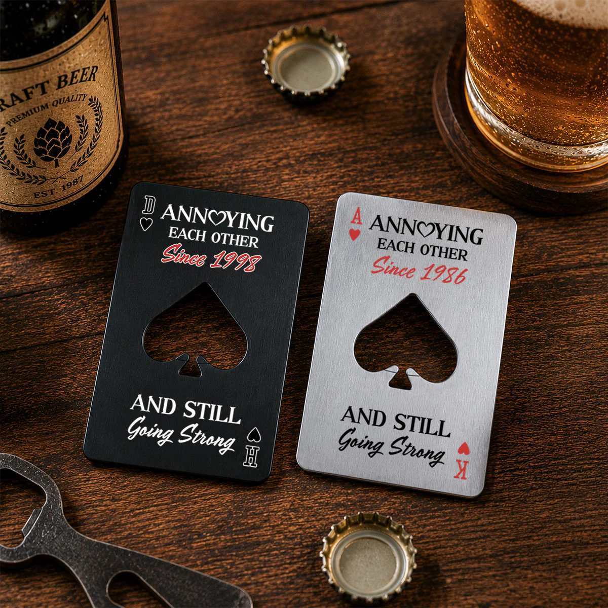 Annoying Each Other - Personalized Custom Ace Of Spades Bottle Opener - Image 3
