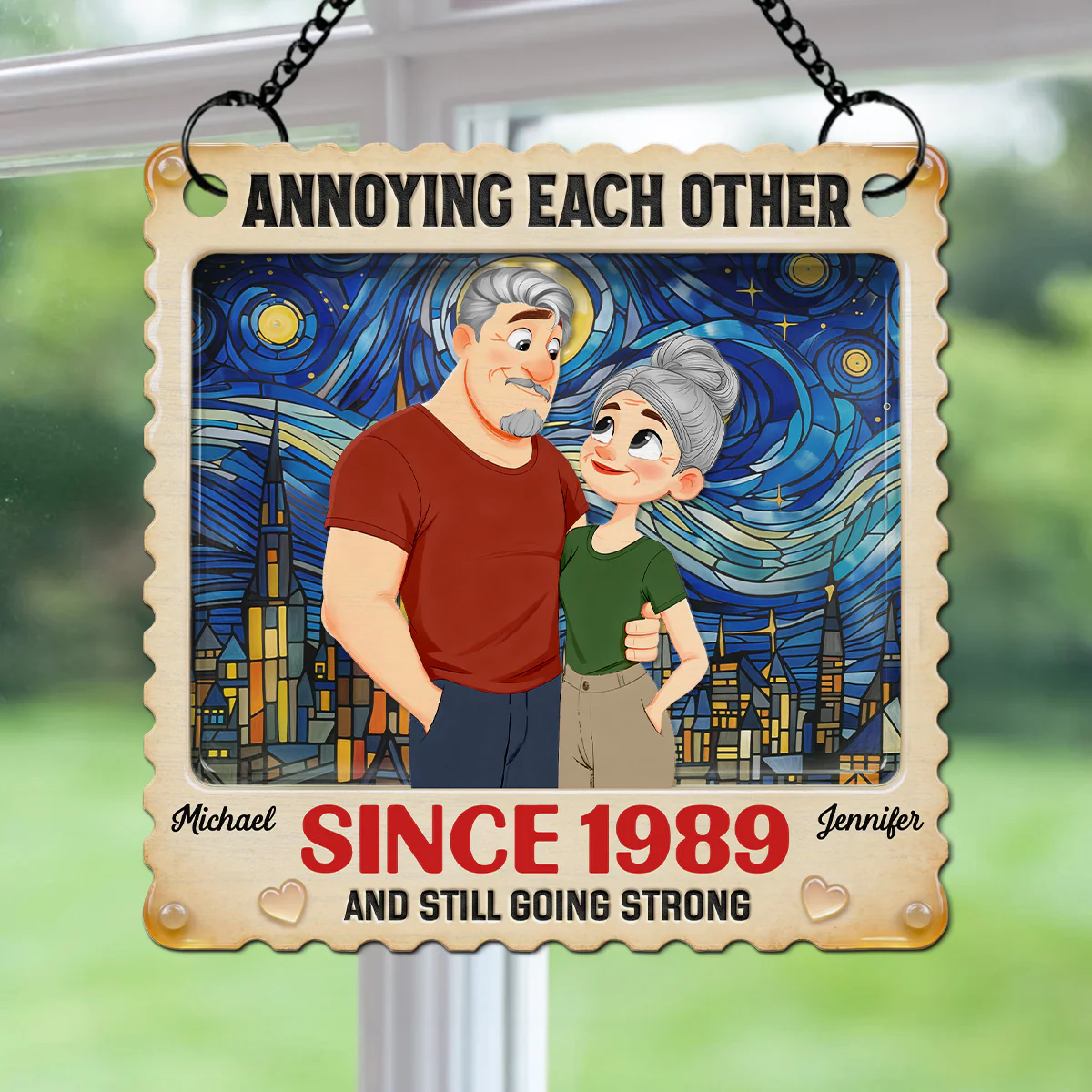 Annoying Each Other - Personalized Custom Suncatcher