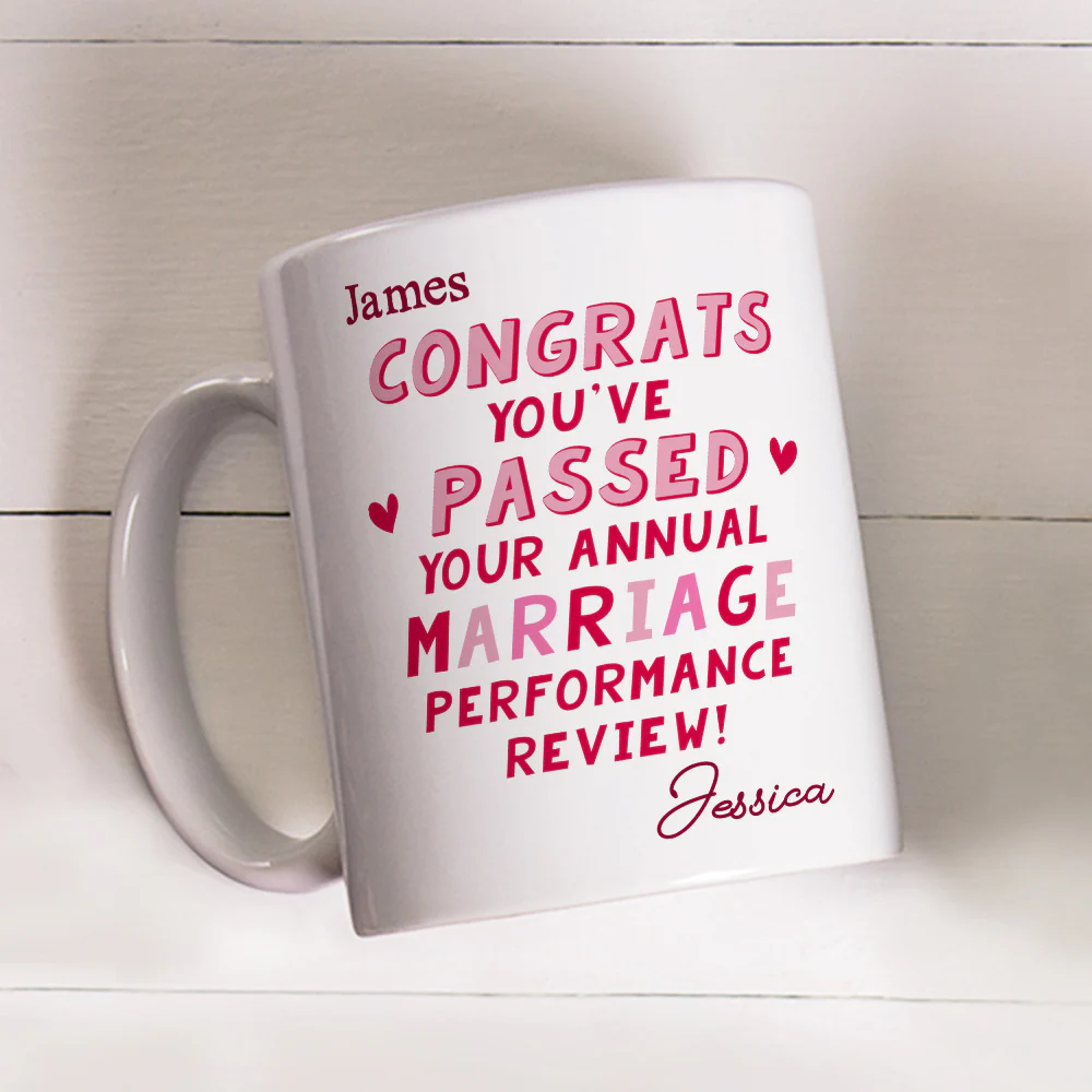 Annual Marriage Performance Review - Personalized Custom Coffee Mug - Image 3