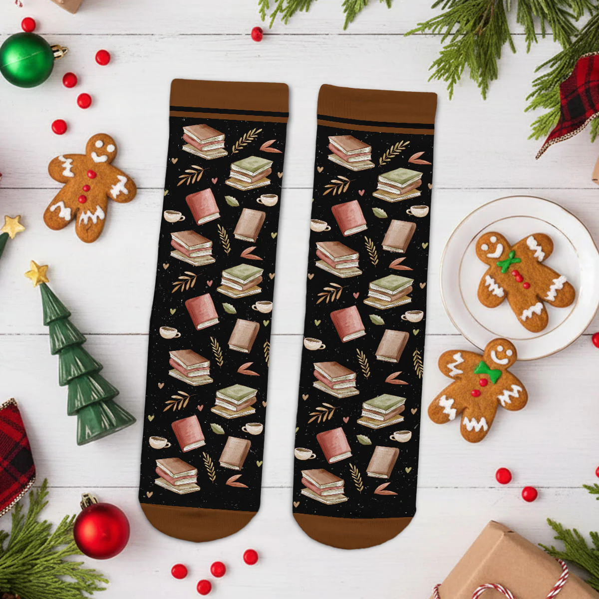 Arguing With Fictional Characters - Personalized Custom Crew Socks - Image 3