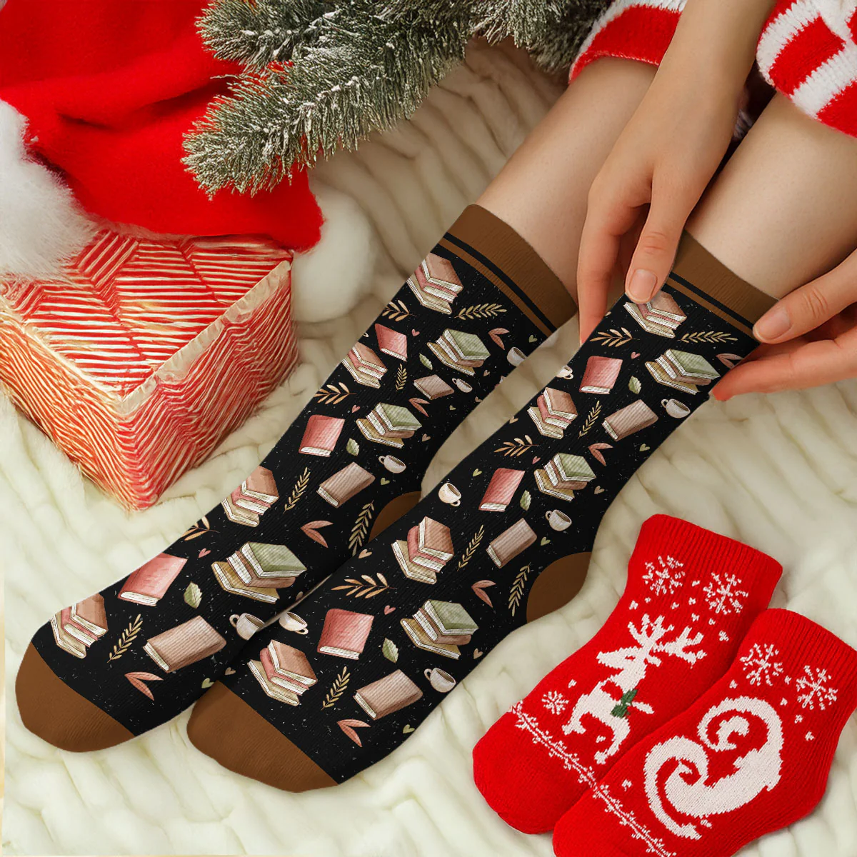 Arguing With Fictional Characters - Personalized Custom Crew Socks - Image 4