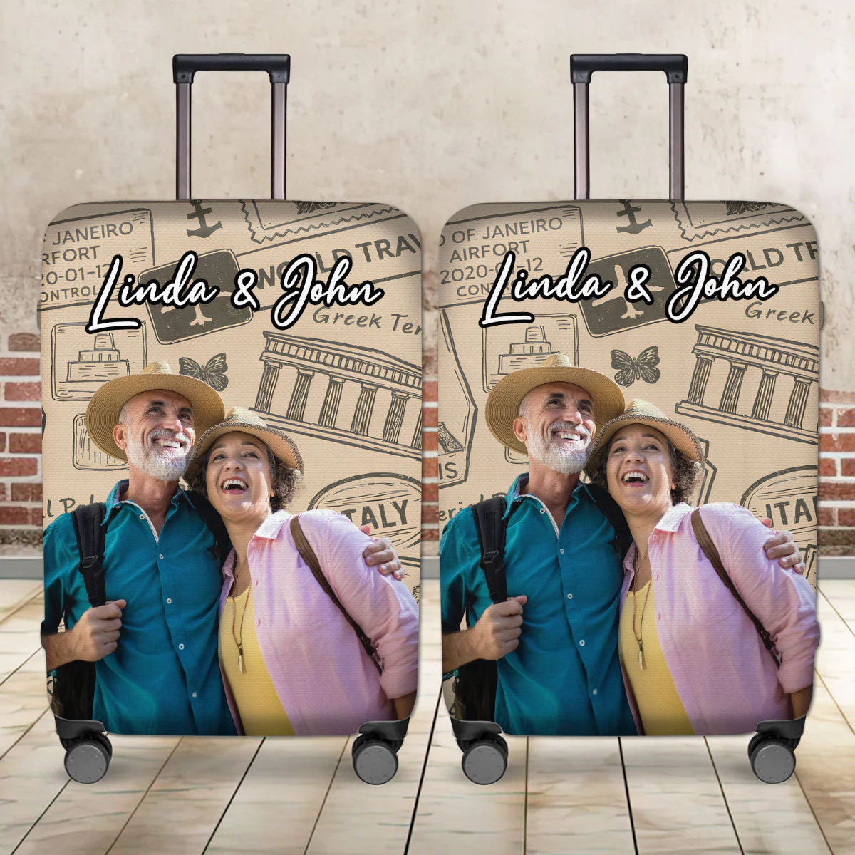 Around The World - Personalized Custom Luggage Cover - Image 4