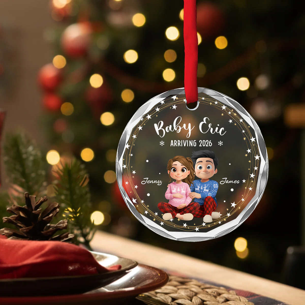 Arrive To This World - Personalized Custom Glass Ornament - Image 4
