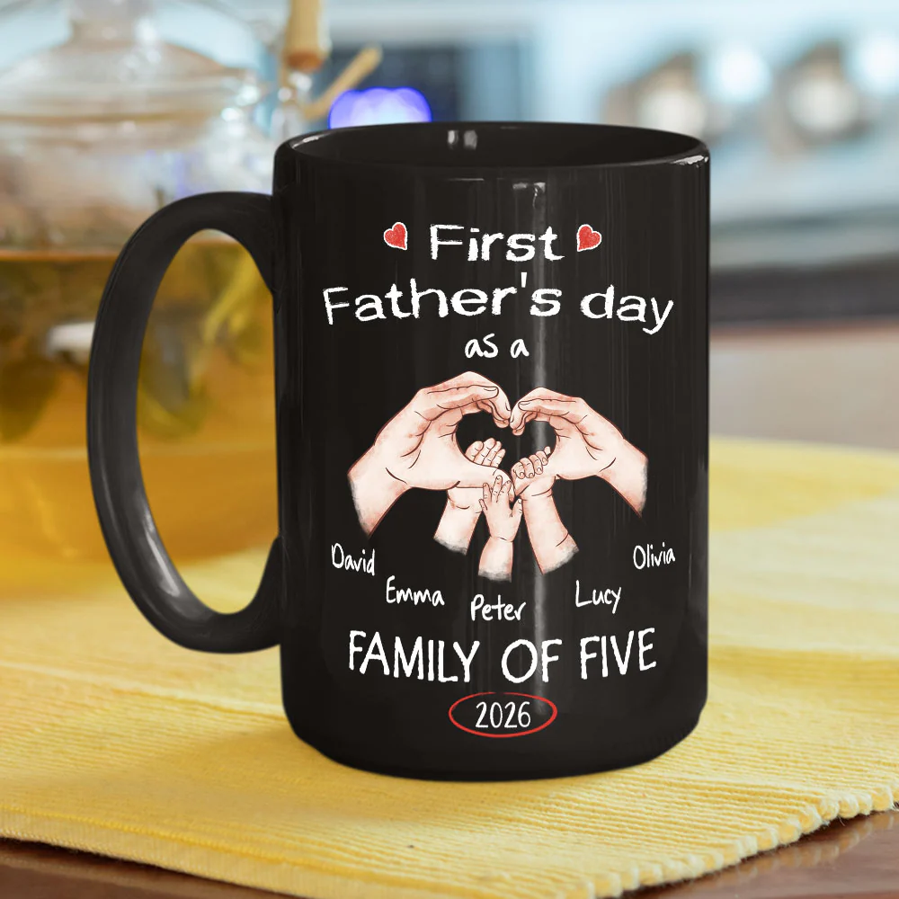 As A Family Of Three Fathers Day - Personalized Custom Coffee Mug - Image 6