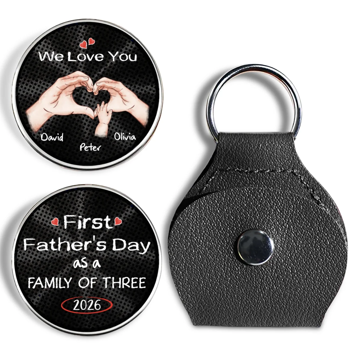  As A Family Of Three Fathers Day - Personalized Custom Pocket Hug - Image 7