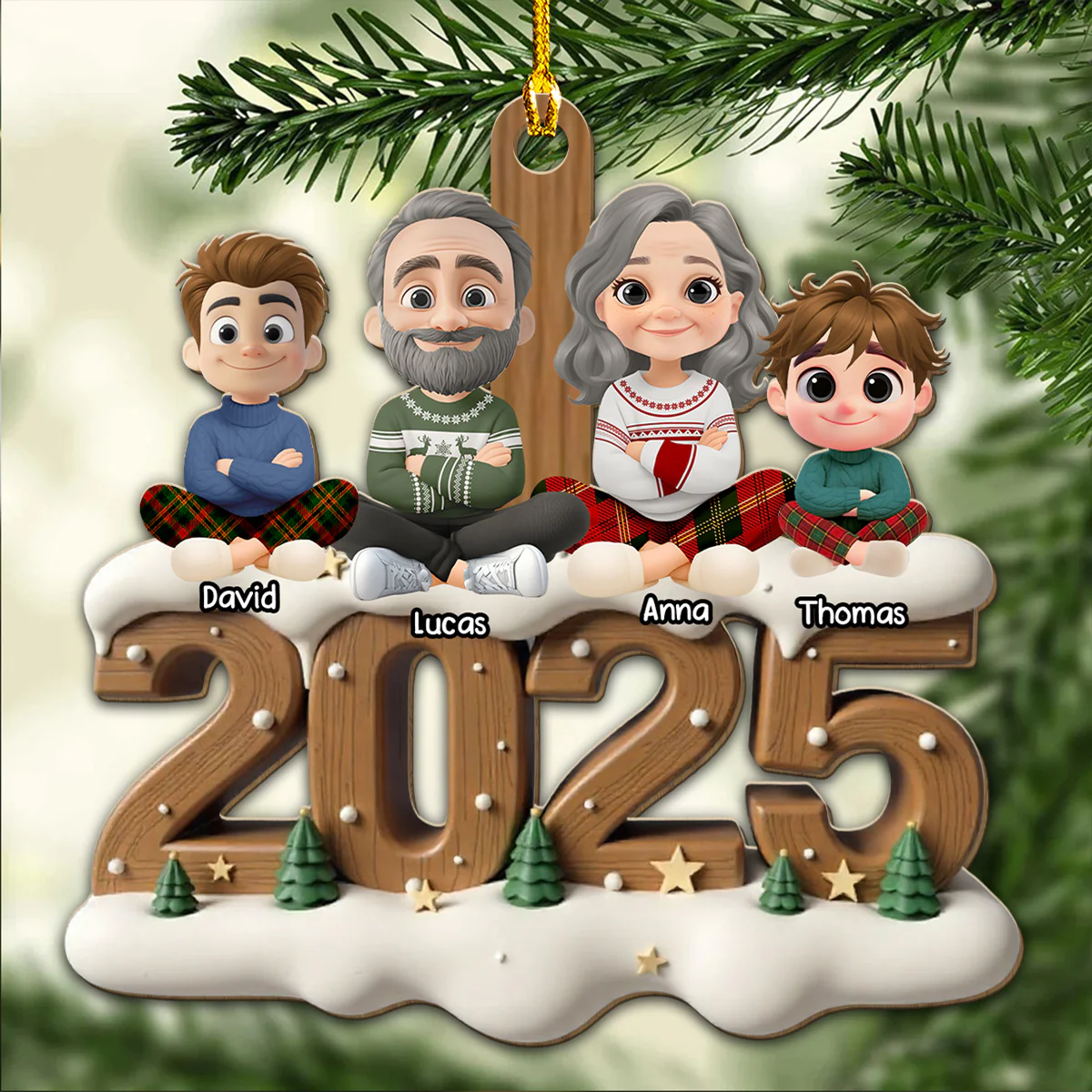 As An Extended Family - Personalized Custom 3D Effect Wood Ornament - Image 4