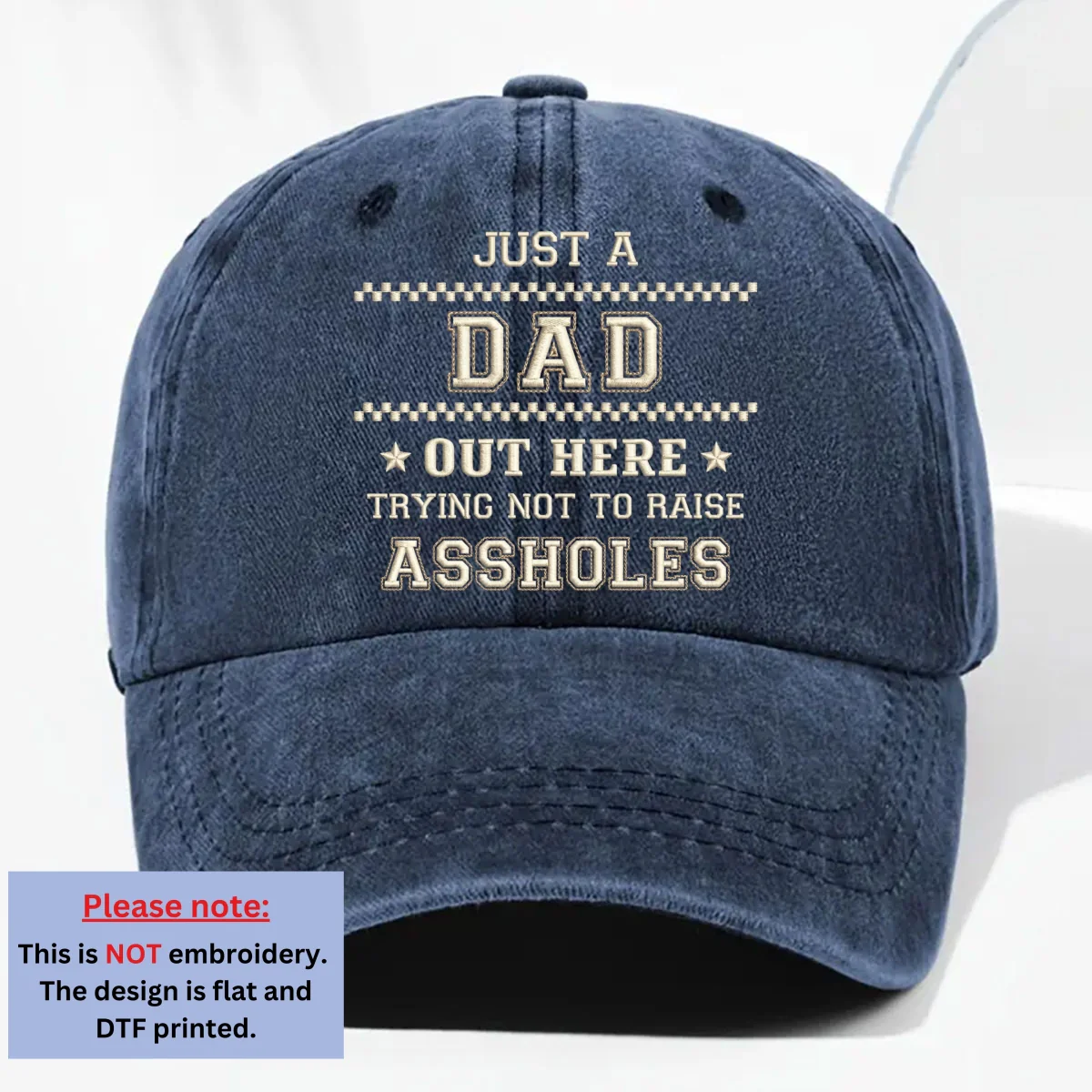 Asshole Number One - Personalized Custom Vintage Washed Denim Cap - Image 9
