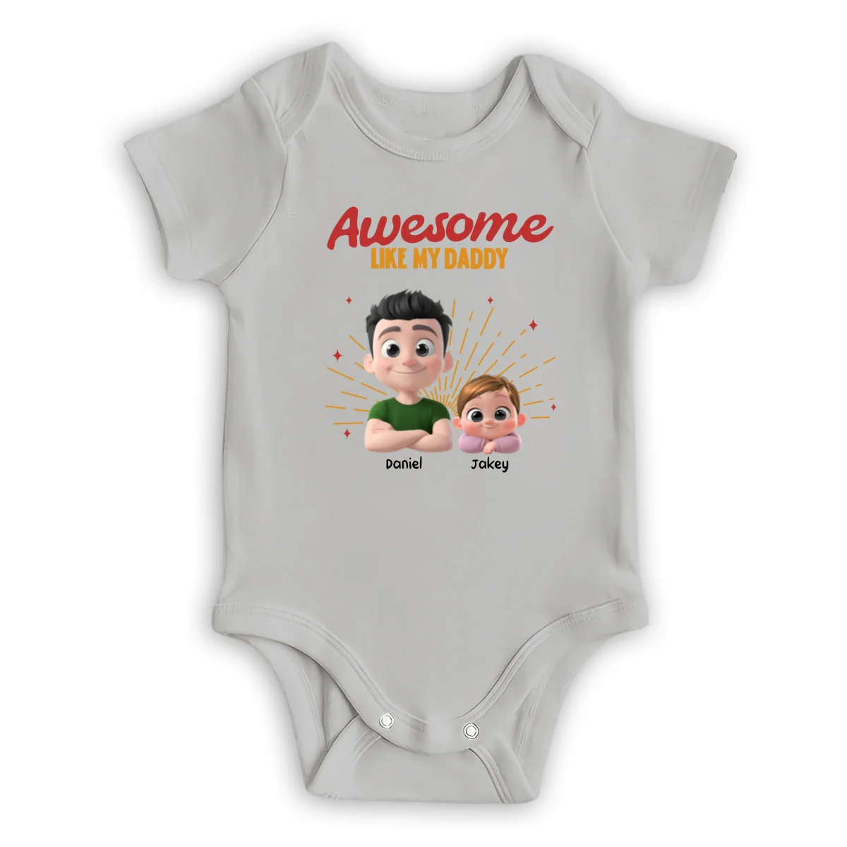 Awesome Baby Dad - Personalized Custom T-Shirt And Onesie - Image 13