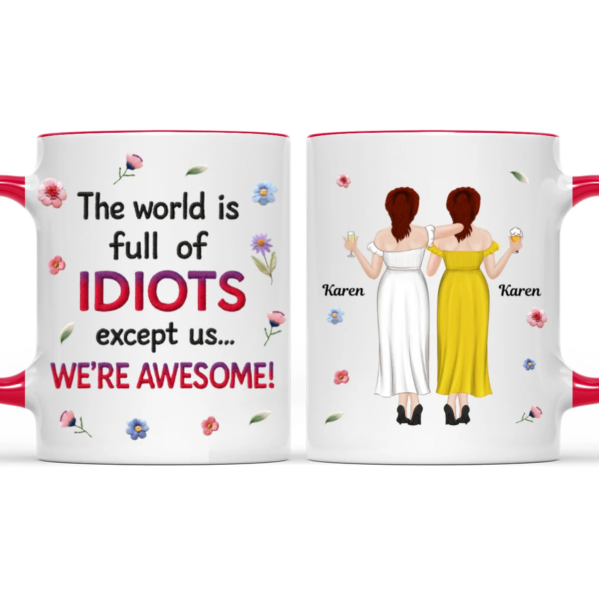 Awesome Besties - Personalized Custom Accent Mug - Image 10