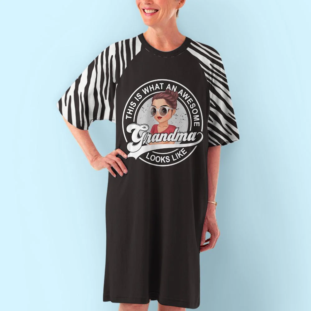 Awesome Grandma Looks Like - Personalized Custom 3/4 Sleeve Dress - Image 4