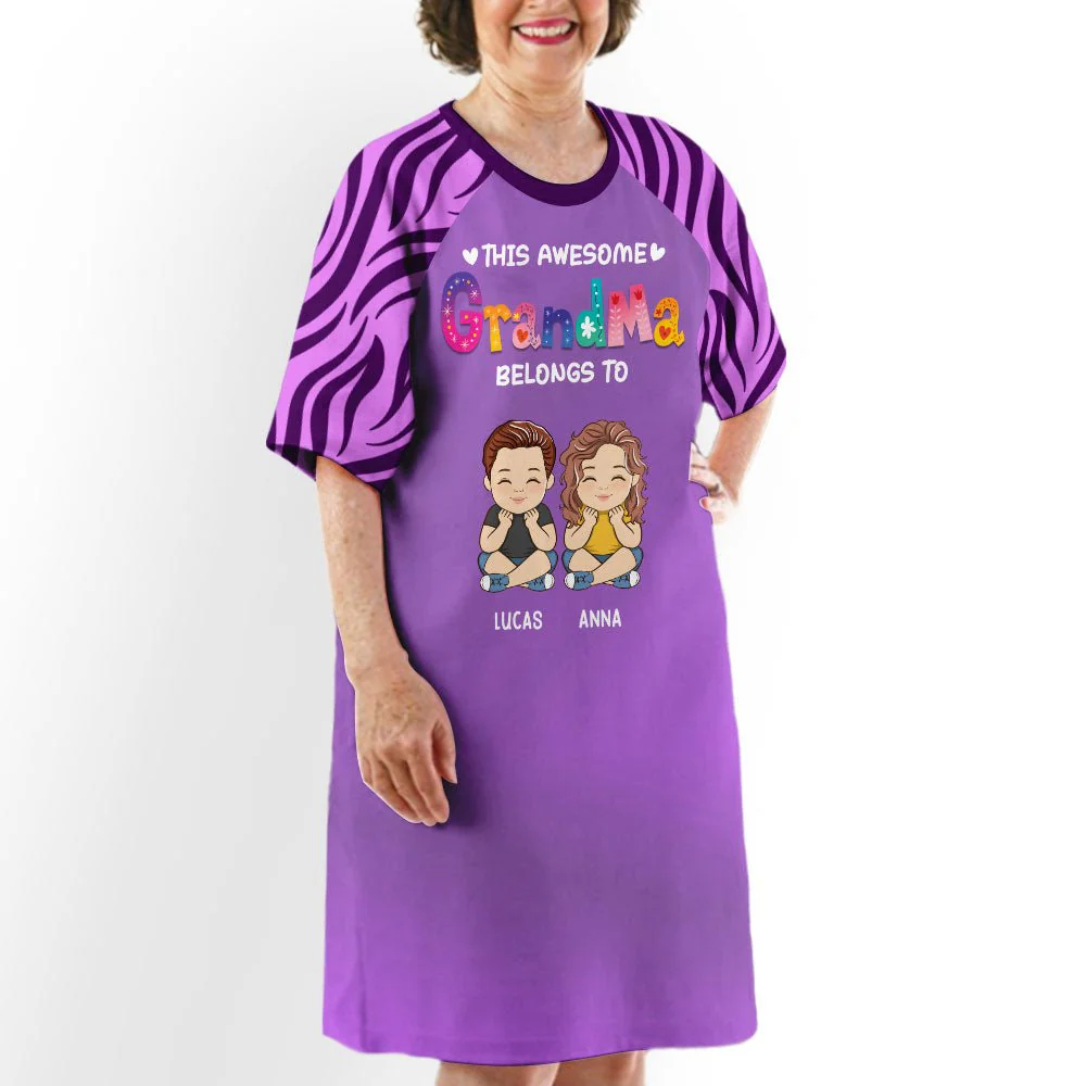 Awesome Grandma - Personalized Custom 3/4 Sleeve Dress