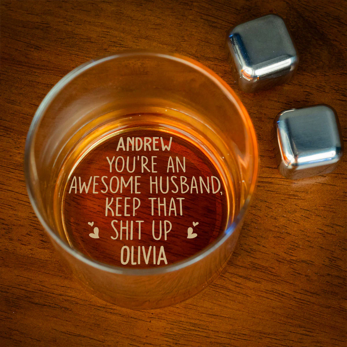 Awesome Husband - Personalized Custom Engraved Whiskey Glass - Image 2