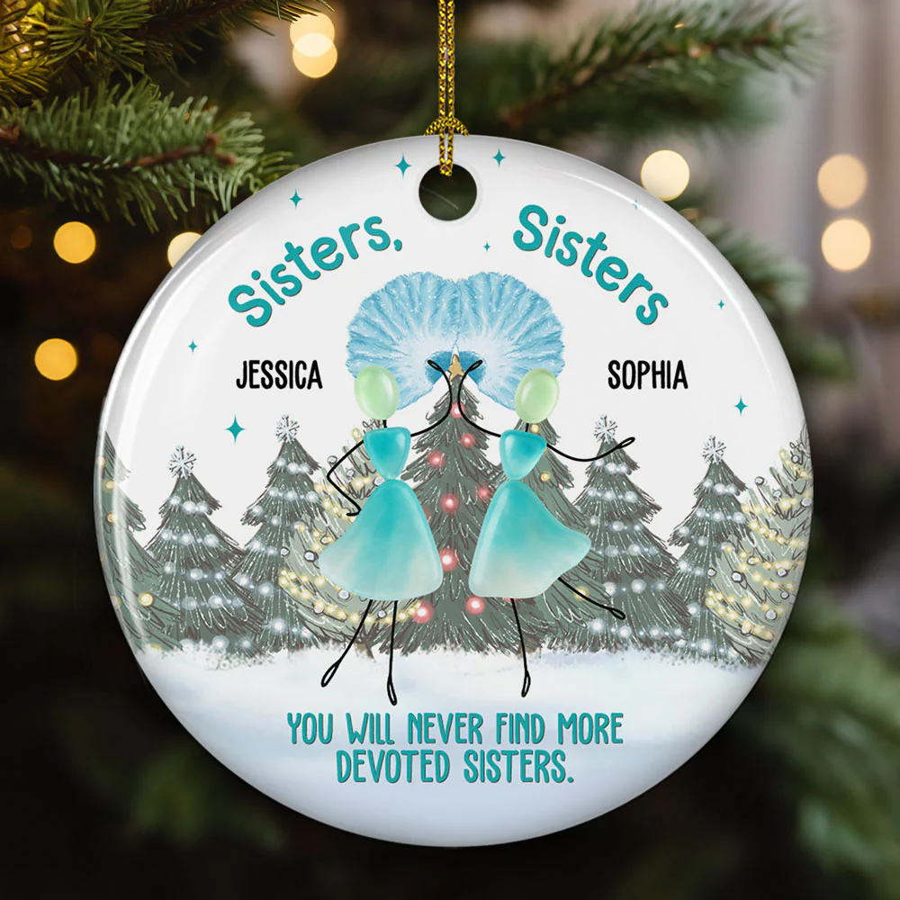 Awesome Sisters Sisters - Personalized Custom Ceramic Ornament