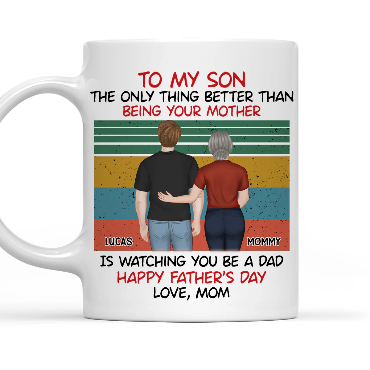 Awesome Son Better Dad Back View - Personalized Custom Coffee Mug