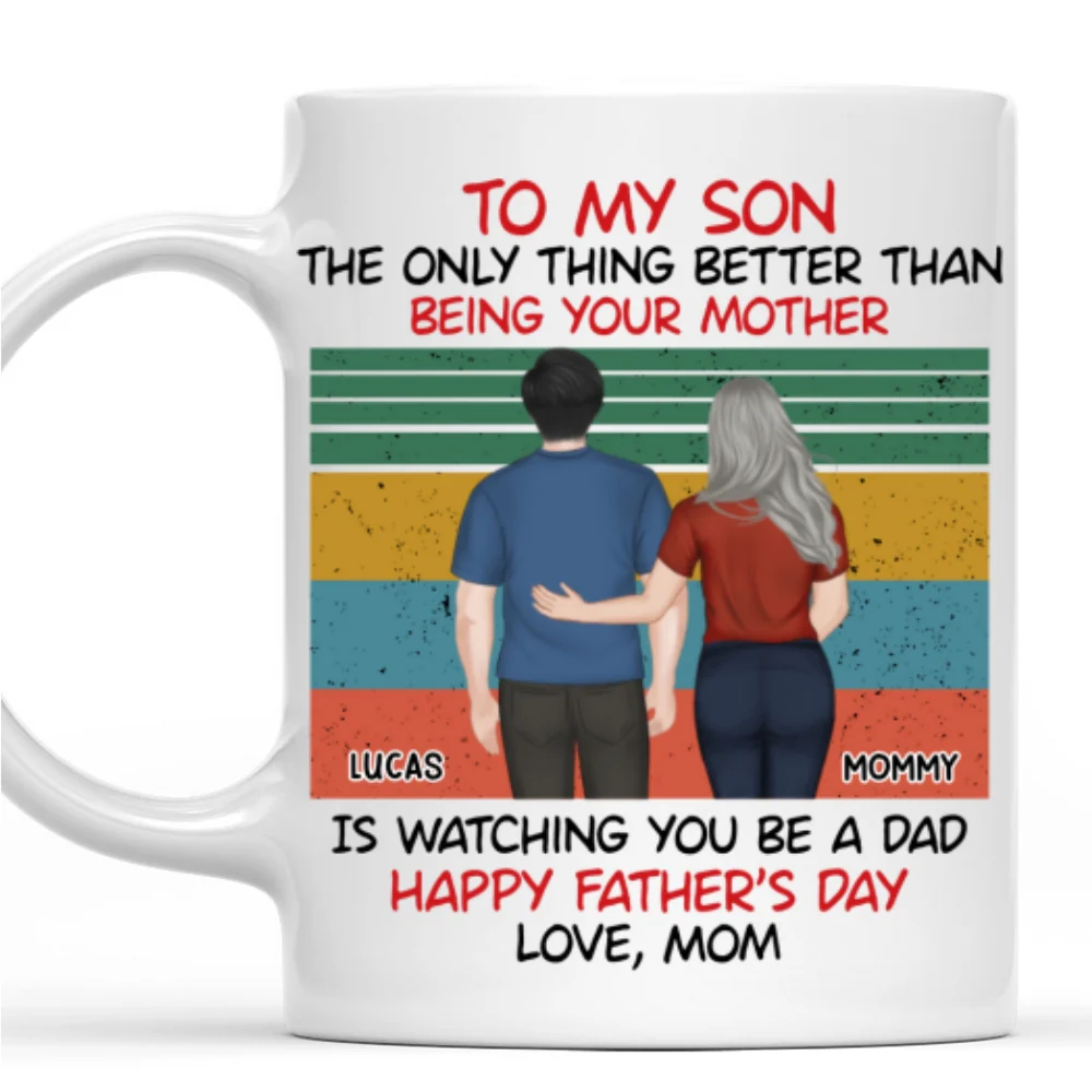 Awesome Son Better Dad Back View - Personalized Custom Coffee Mug - Image 10
