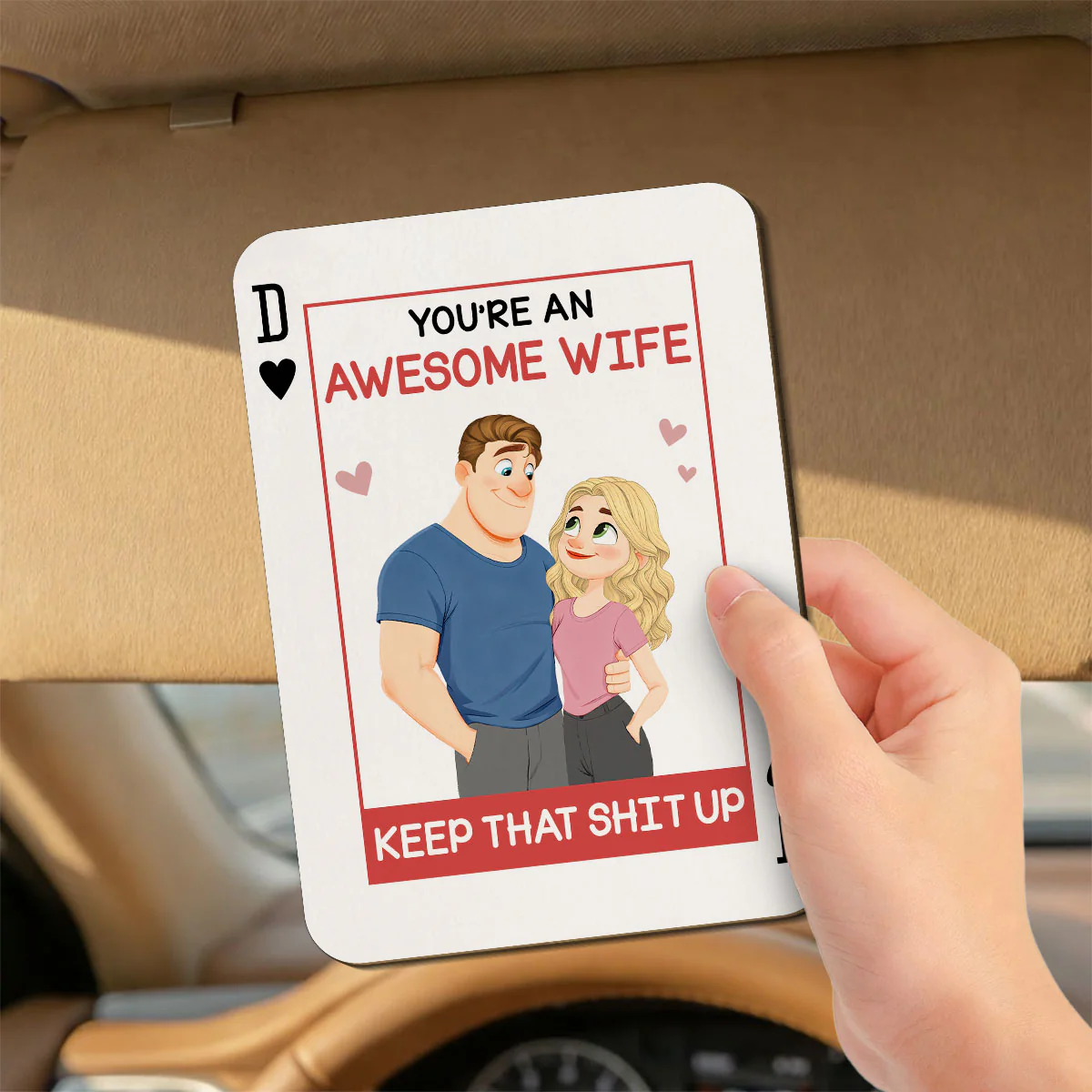 Awesome Wife - Personalized Custom Car Visor Clip - Image 4