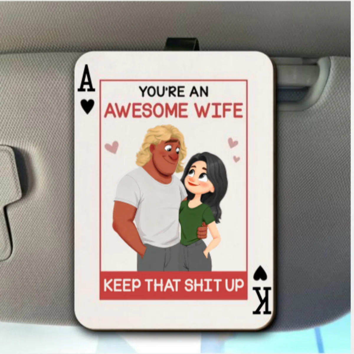 Awesome Wife - Personalized Custom Car Visor Clip - Image 5