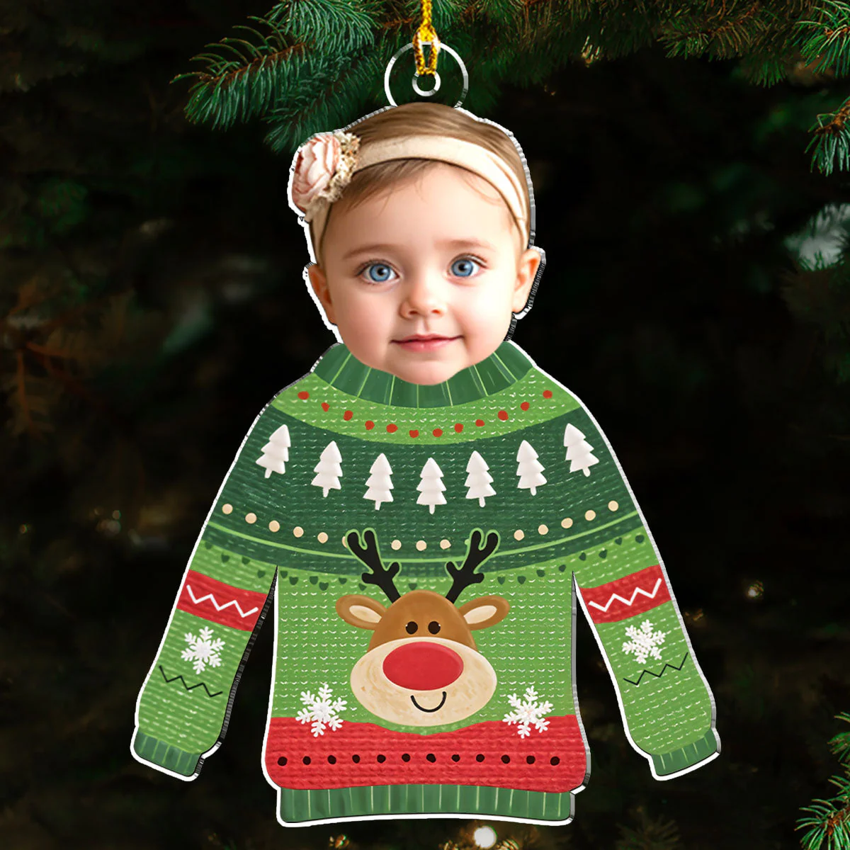 Baby Christmas - Personalized Custom Acrylic Ornament - Image 2