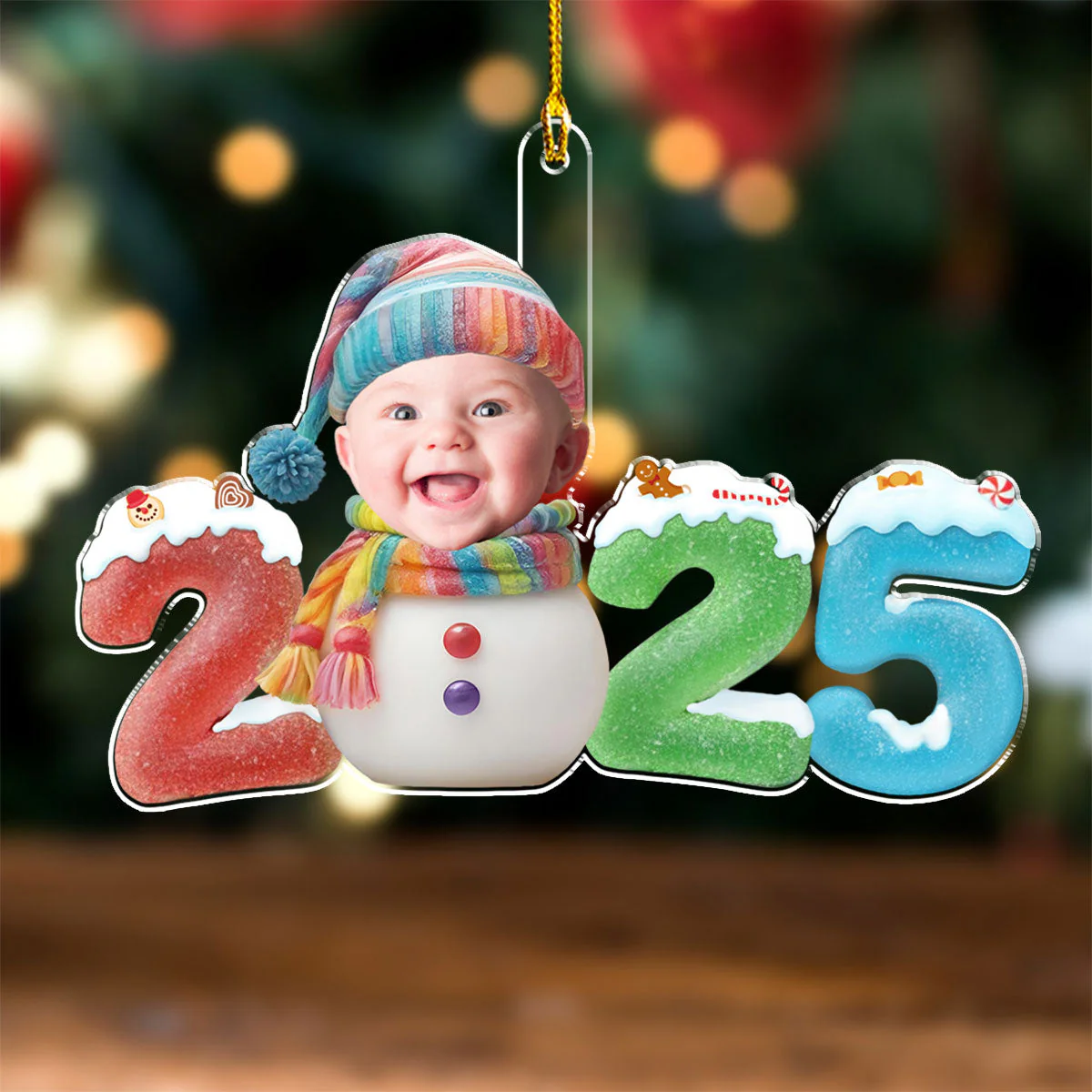 Baby First Christmas 2025 - Personalized Custom Acrylic Ornament - Image 3