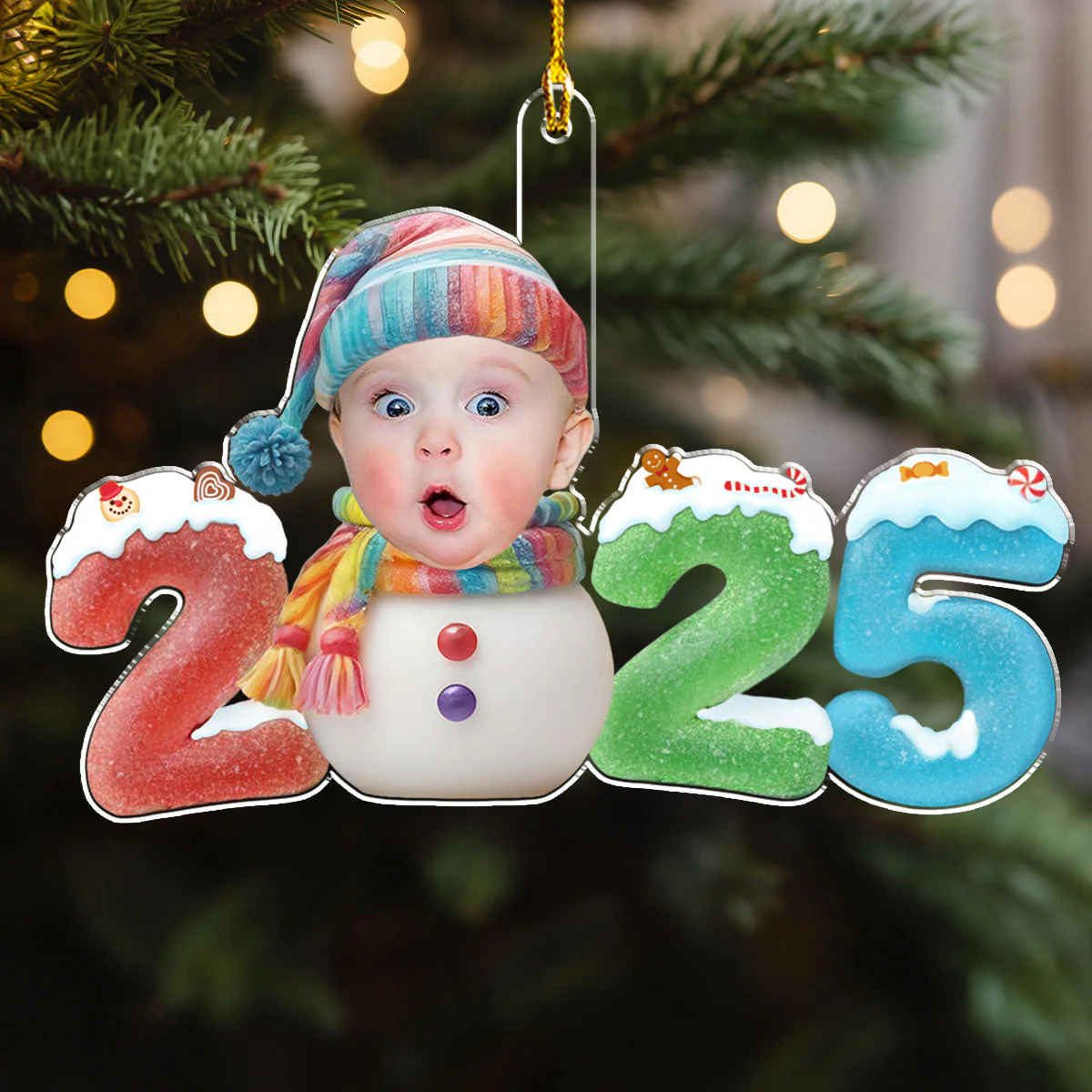 Baby First Christmas 2025 - Personalized Custom Acrylic Ornament - Image 5