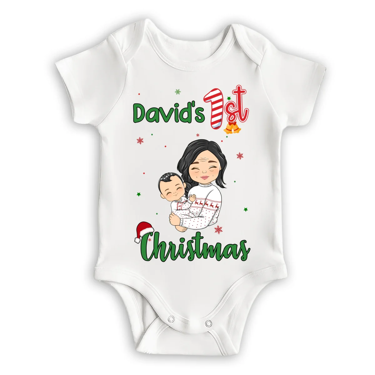 Baby First Christmas - Personalized Custom Baby Onesie - Image 6