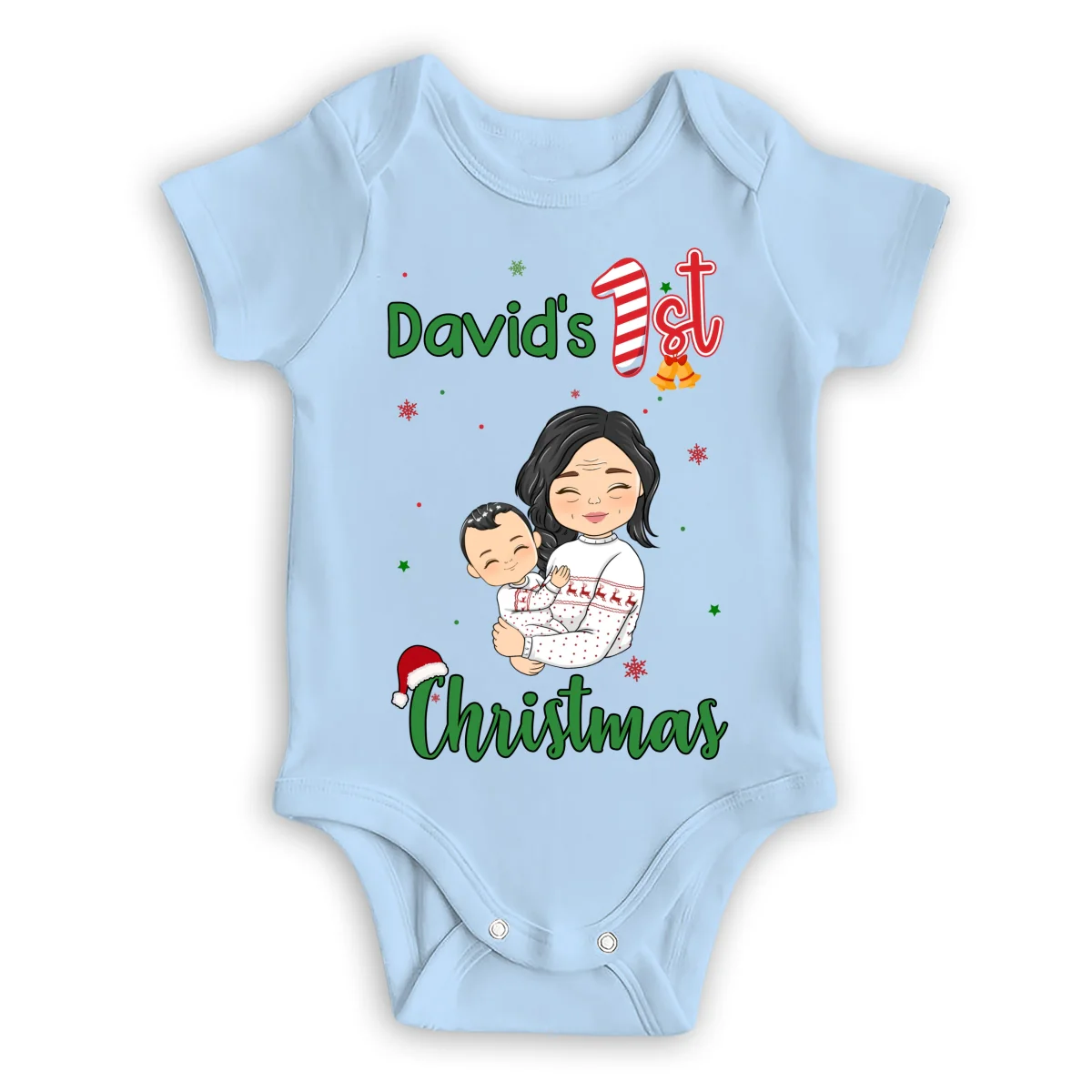 Baby First Christmas - Personalized Custom Baby Onesie - Image 8