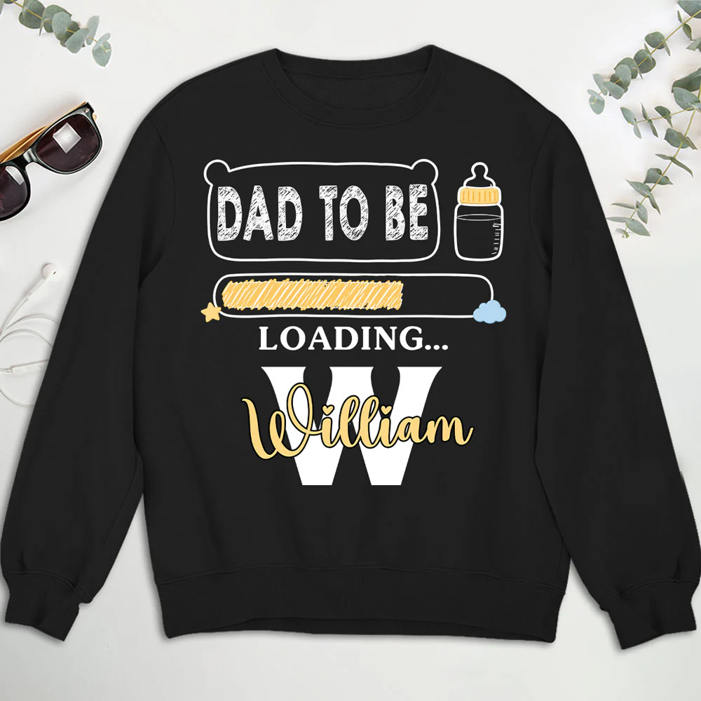 Baby Loading Dad - Personalized Custom Shirt - Image 5