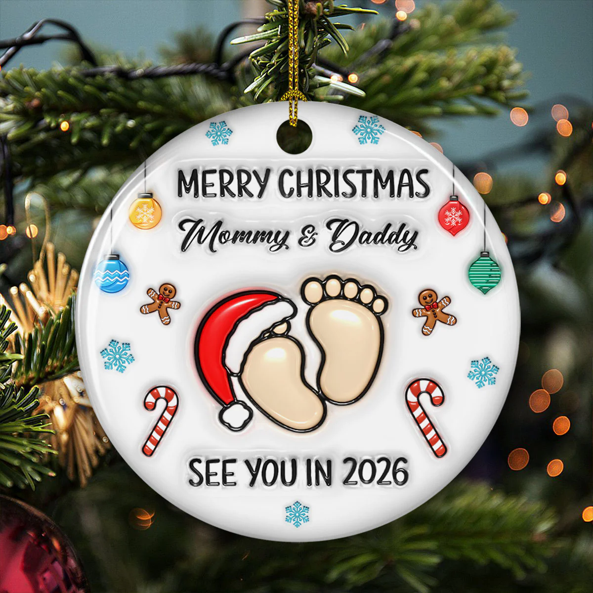Baby See You Soon - Personalized Custom 3D Inflated Effect Ceramic Ornament - Image 4