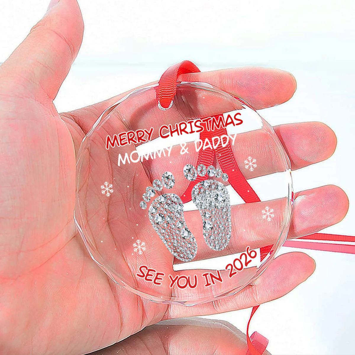Baby See You Soon - Personalized Custom Glass Ornament - Image 5