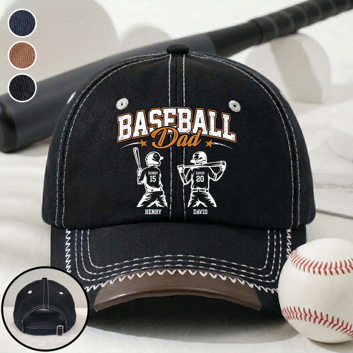 Baseball Daddy We Love - Personalized Custom Vintage Soft Baseball Cap