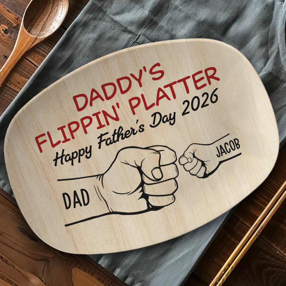 BBQ King Dad - Personalized Custom Platter - Image 2