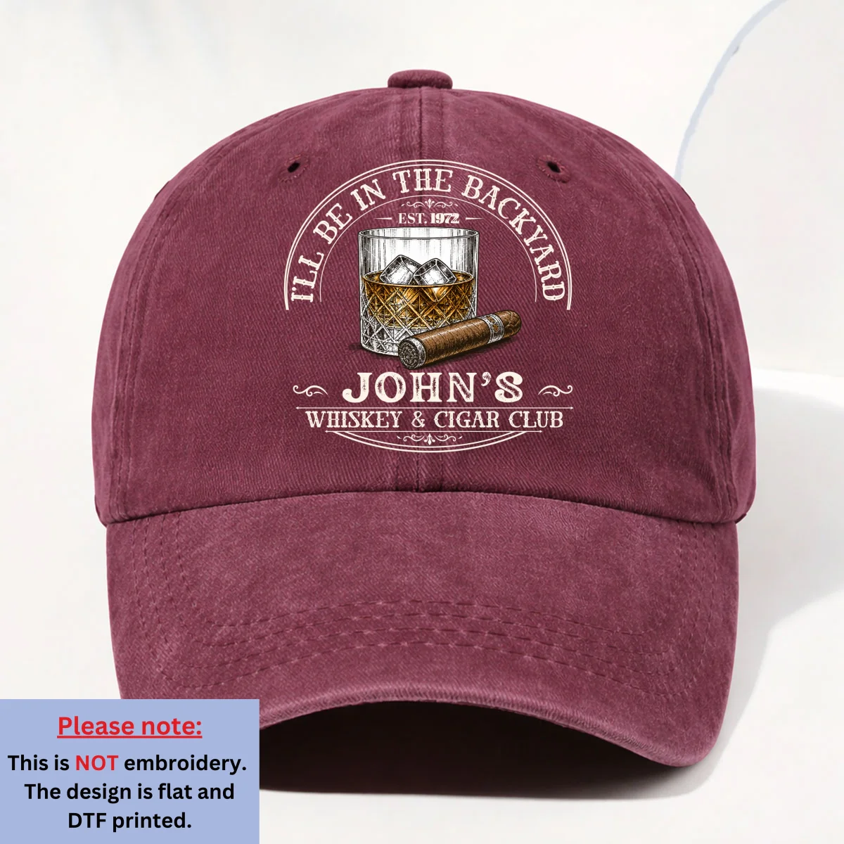 Be In The Backyard - Personalized Custom Vintage Washed Denim Cap - Image 10