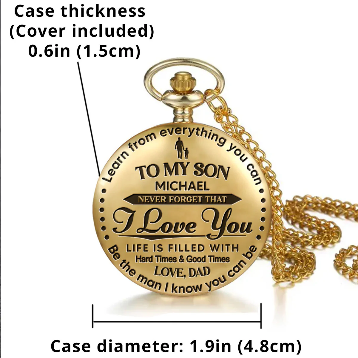 Be The Man I Know You Can Be - Personalized Custom Pocket Watch - Image 5