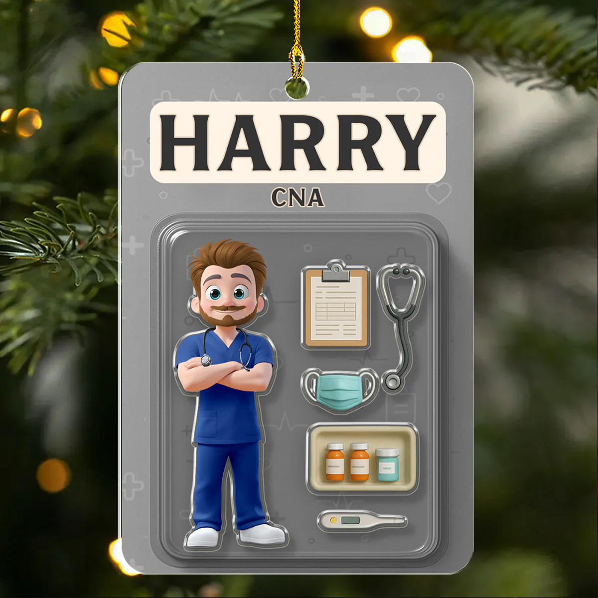 Be The Nurse You Would Want As A Patient - Personalized Custom Acrylic Ornament - Image 2