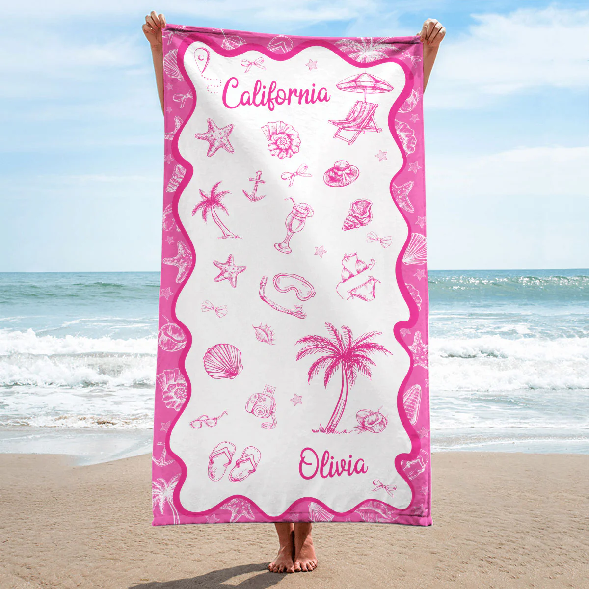 Beach Vacation - Personalized Custom Beach Towel - Image 5