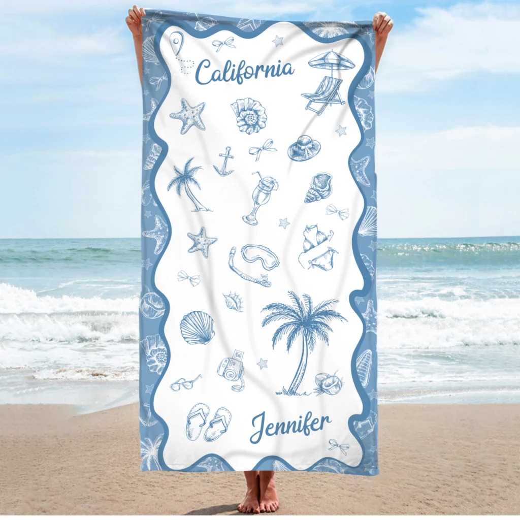 Beach Vacation - Personalized Custom Beach Towel - Image 6