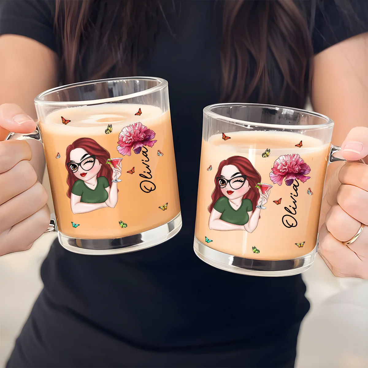 Beautiful Friend - Personalized Custom Glass Mug - Image 4